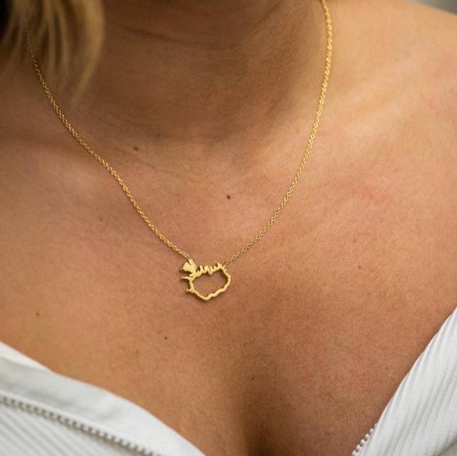 Ísland opið hálsmen