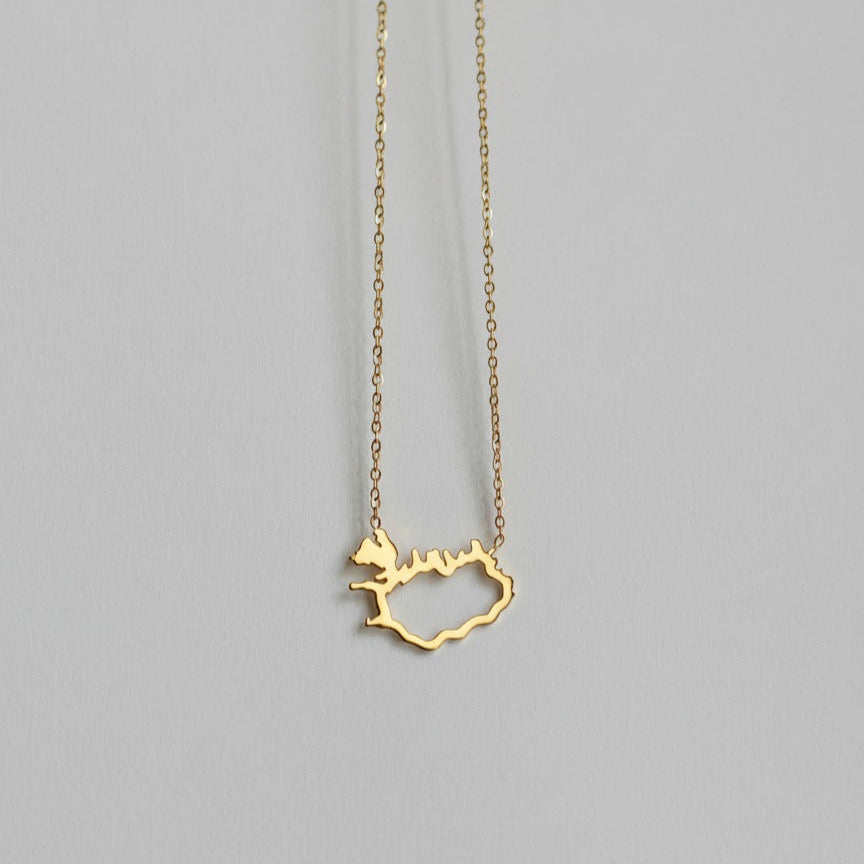 Ísland opið hálsmen