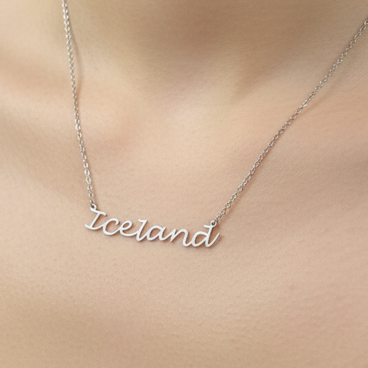 Iceland hálsmen barna stærð - Silfur