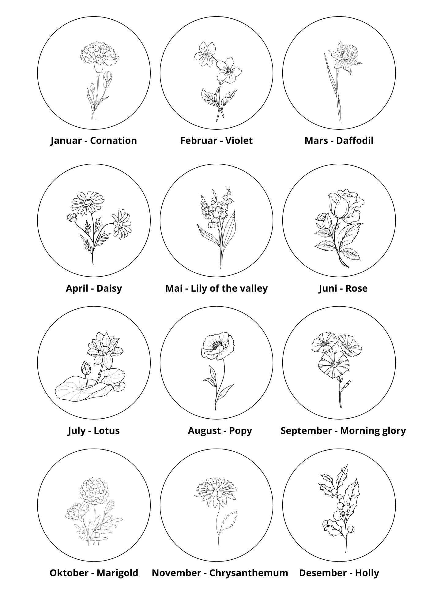 Mánaðarblóma hálsmen