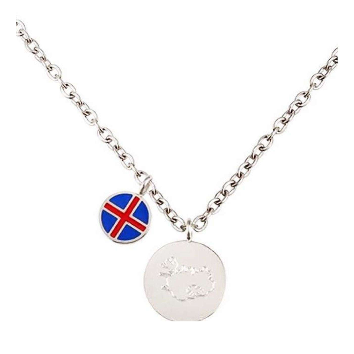 Ísland með fánahálsmen 24 Iceland
