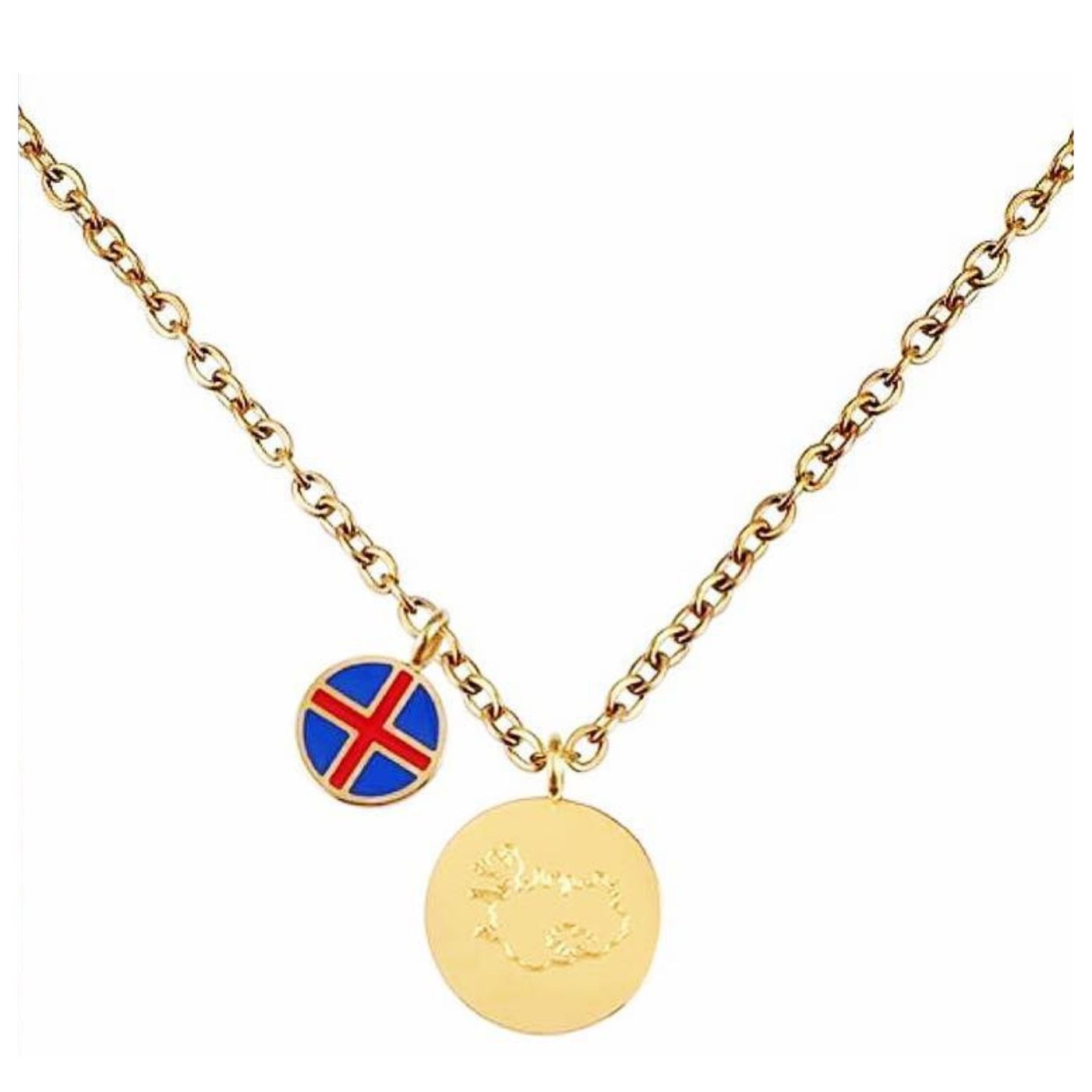 Iceland with flag necklase