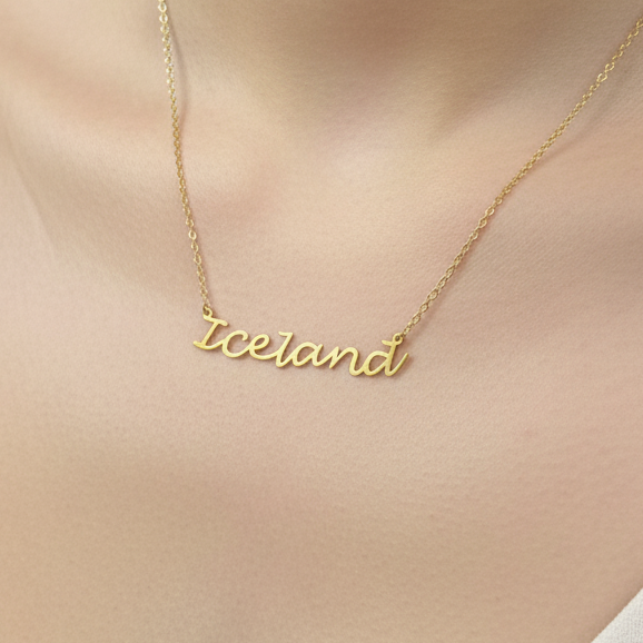 Iceland  hálsmen barna stærð - Gold